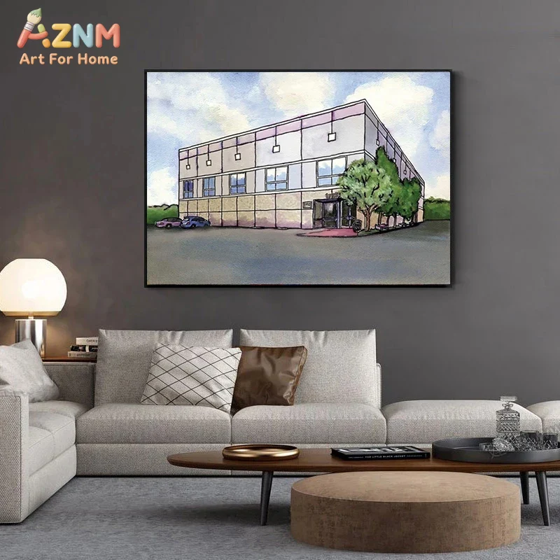 Акварельный пейзаж современног – обзор и цена Commercial Wall Printing