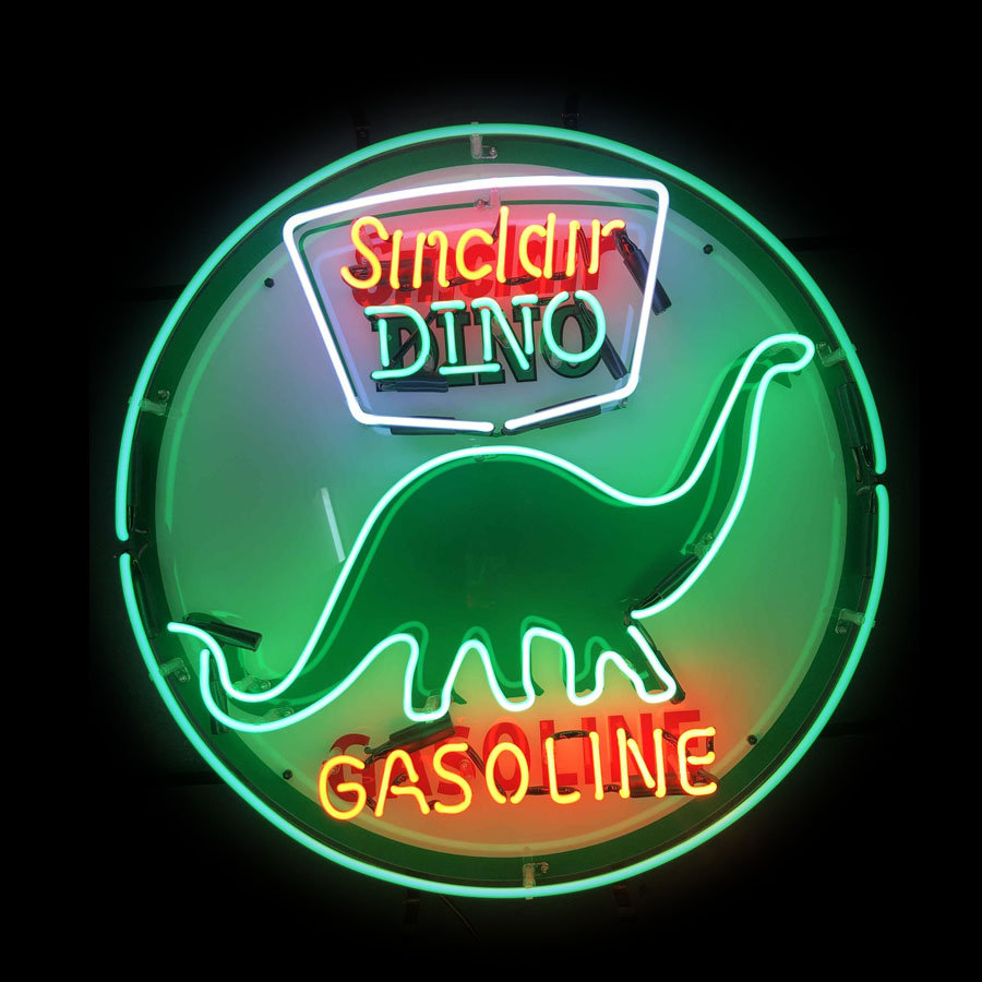 Неоновая вывеска Sinclair Dino – обзор и цена Commercial Wall Printing